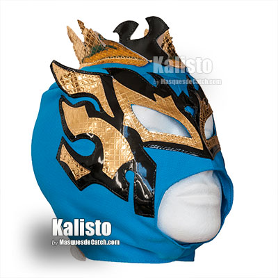 Masque de "Kalisto" en tissus pour enfants - Bleu et Or