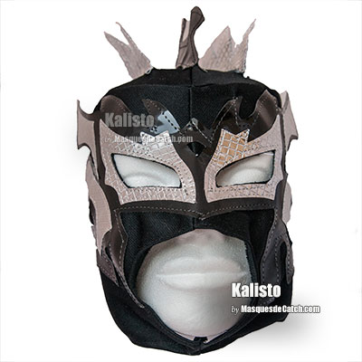 Masque Catch "Kalisto" Enfant Noir - en tissus Noir et Argent