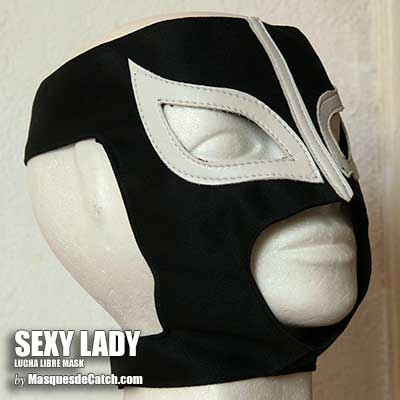 Masque de la catcheuse "Sexy Lady" Couleur Noir et Blanc